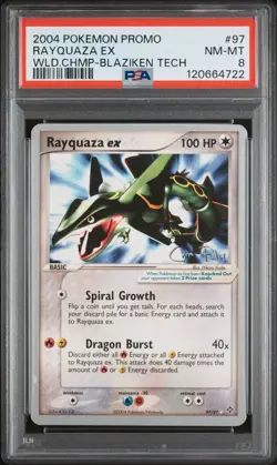 PSA 8 Rayquaza Ex 2004 World Championships Promo Blaziken Tech 97/97 Pokemon - Image 1