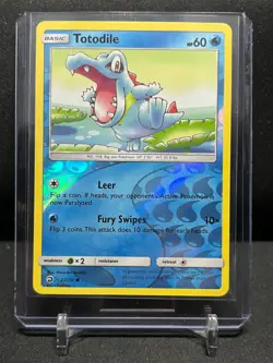 Totodile 22/70 Reverse Holo Pokemon 2018 Dragon Majesty LP - Image 1