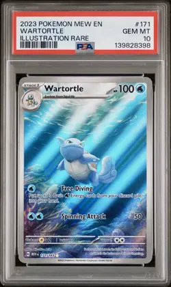 2023 Pokemon Wartortle 171/165 Sv: Scarlet & Violet 151 Holo PSA 10 Gem Mint - Image 1