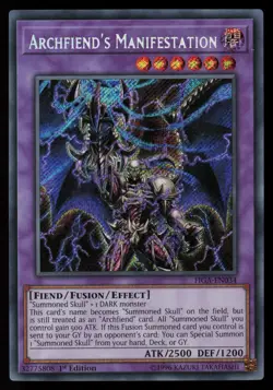Yugioh Archfiend's Manifestation FIGA-EN034 1st Edition Secret Rare NM - Image 1
