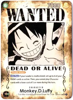 ULTRA RARE ALT ART LOW POP CUSTOM ONE PIECE!!! Monkey D. Luffy HOLOFOIL WANTED - Image 1