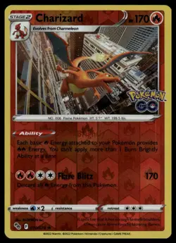 Charizard Holo Rare Pokemon GO 010/078 Reverse Holo NM - Image 1