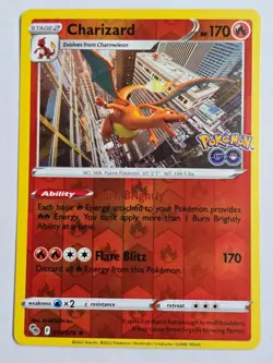 Charizard 010/078 Holo Rare Pokemon GO Pokemon Reverse Holo NM - Image 1