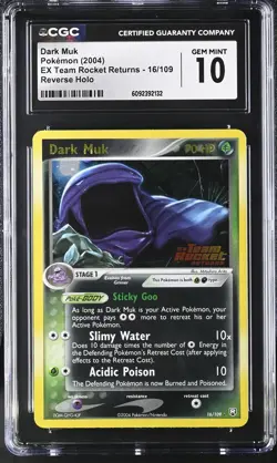 CGC 10 Dark Muk EX Team Rocket Returns 16/109 Reverse Holo STAMPED Pokemon Card - Image 1