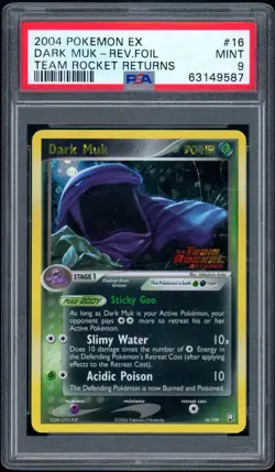 2004 Pokemon Team Rocket Returns #16 Dark Muk Reverse Holo PSA 9 MINT - Image 1
