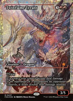 Twinflame Tyrant - Fracture Foil - Showcase NM, English MTG Foundations Main Set - Image 1