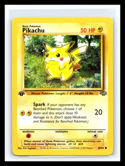💥 Pikachu 1st Edition Stamp Jungle Set 1999 Pokemon TCG Non Holo # 60/64 - Image 1