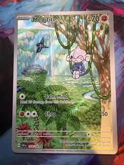 Meditite Stellar Crown Pokemon TCG Card Illustration 153/142 Rare NM Condition - Image 1