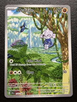 Meditite 153/142 - Stellar Crown- Illustration Rare - NM - Pokemon Card TCG - Image 1