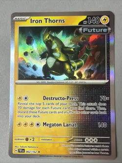 Pokemon TCG * SV Temporal Force * 62/162 Iron Thorns Holo Rare * FRESH PK - Image 1