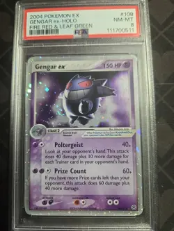 Pokemon Gengar EX Fire Red & Leaf Green Holo Rare #108 PSA 8 - Image 1