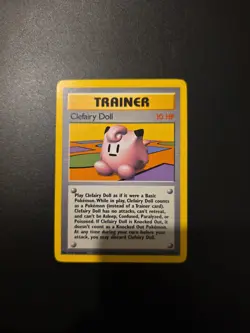 Pokemon TCG Clefairy Doll Base Set Rare Card 70/102 Trainer - Image 1