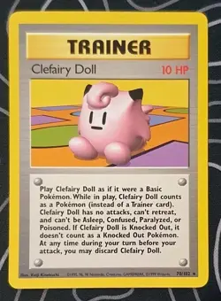 Clefairy Doll 70/102 Base Set Rare Trainer Pokemon Vintage Wotc Lightly Played - Image 1