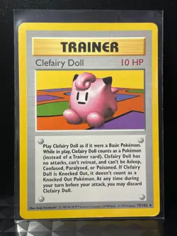 Pokemon Clefairy Doll 70/102 - Rare Trainer - (96) SHADOWLESS Base Set - Image 1