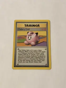LP (Unlimited) Pokemon CLEFAIRY DOLL Card BASE Set 70/102 Non-Holo RARE Trainer - Image 3