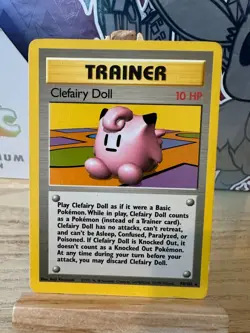 Clefairy Doll 70/102 Rare Base Set Trainer Pokemon Card 1999 Near Mint - Image 1