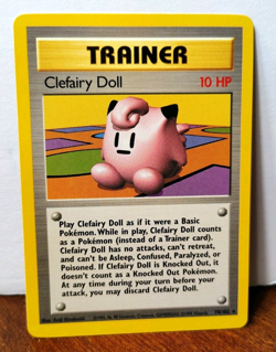 POKEMON CLEFAIRY DOLL 70/102 RARE TRAINER BASE SET LP-NM - Image 1