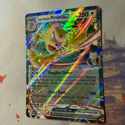 Team Rocket's Persian ex 150/182 Destined Rivals Ultra Rare Holo Pokemon Card NM - Image 2