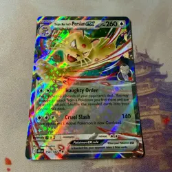 Team Rocket's Persian ex 150/182 Destined Rivals Ultra Rare Holo Pokemon Card NM - Image 4