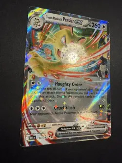 NM Team Rocket's Persian ex 150/182 Destined Rivals Holo Pokemon card English - Image 3