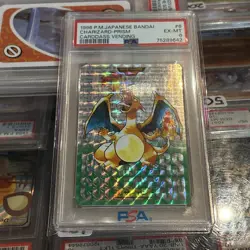 Charizard 006 1996 Pokemon Japanese Bandai Carddass Vending Holo Prism PSA 6 - Image 1
