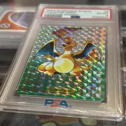Charizard 006 1996 Pokemon Japanese Bandai Carddass Vending Holo Prism PSA 6 - Image 3