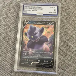 Galarian Slowking V 099/198 Chilling Reign 2021 AGS 8 Near Mint Pokemon Graded - Image 1