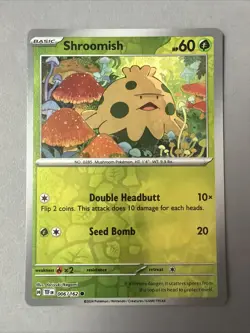 Pokemon TCG * SV Temporal Force * 6/162 Shroomish REVERSE HOLO Common * FRESH PK - Image 1