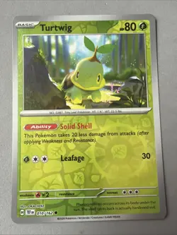 Pokemon TCG * SV Temporal Force * 10/162 Turtwig REVERSE HOLO Common * FRESH PK - Image 1