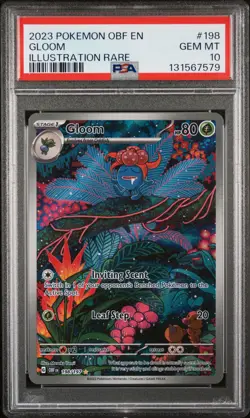 2023 POKEMON OBF EN-OBSIDIAN FLAMES ILLUSTRATION RARE #198 GLOOM PSA 10 - Image 1