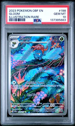 2023 POKEMON OBF EN-OBSIDIAN FLAMES ILLUSTRATION RARE #198 GLOOM PSA 10 - Image 1