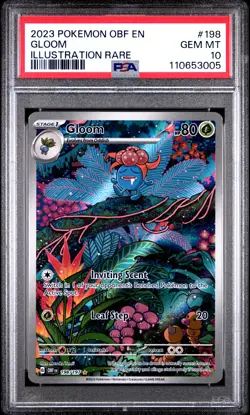 2023 POKEMON OBF EN-OBSIDIAN FLAMES ILLUSTRATION RARE #198 GLOOM PSA 10 - Image 1
