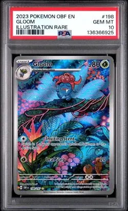 2023 POKEMON OBF EN-OBSIDIAN FLAMES ILLUSTRATION RARE #198 GLOOM PSA 10 - Image 1
