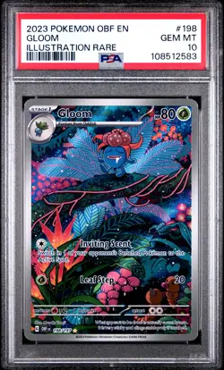 2023 POKEMON OBF EN-OBSIDIAN FLAMES ILLUSTRATION RARE #198 GLOOM PSA 10 - Image 1