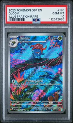 2023 Pokemon Obf EN-Obsidian Flames Gloom #198 Illustration Rare PSA 10 - Image 1