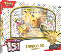 Zapdos EX Pokemon 151 TCG Scarlet & Violet Collection with 4 Booster Packs - Image 1