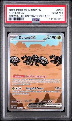 2024 POKEMON SSP EN-SURGING SPARKS SPECIAL ILLUSTRATION RARE DURANT EX PSA 10 - Image 1