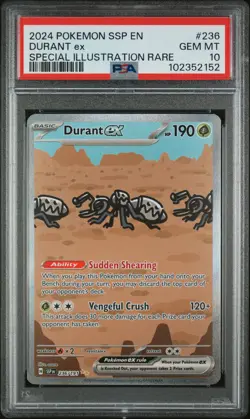 2024 POKEMON SSP EN-SURGING SPARKS SPECIAL ILLUSTRATION RARE DURANT EX PSA 10 - Image 1
