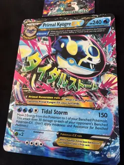 JUMBO OVERSIZED ​Primal Kyogre EX 55/160 - Pokemon Card - LP - Image 2
