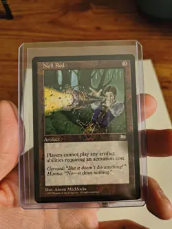 1997 Magic the Gathering Weatherlight Null Rod Rare Artifact Card - Image 1