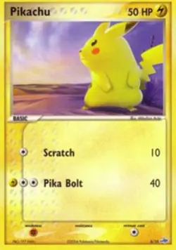 Pikachu - 6/10 - Common PL/MP, English Pokemon EX Trainer Kit 1 Blue - Image 1
