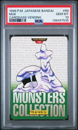 PSA 10 2025 CERT POP 11 MUK 1996 POKEMON JPN BANDAI CARDDASS VENDING #89 ROOKIE - Image 1