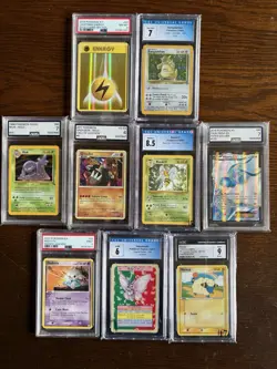 Pokemon TCG Graded Slab Lot Of 9 CGC PSA AGS Mixed Vintage And Mid Era WoTC - Image 1