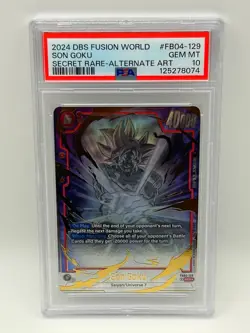 DBS Card Game Fusion World FB04-129 SON GOKU SECRET RARE-ALTERNATE ART - PSA 10 - Image 1