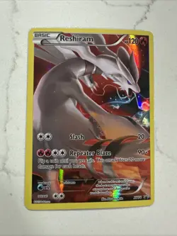 2015 Pokemon TCG - Reshiram XY Black Star Promo XY74 Full Art Holo LP- - Image 1