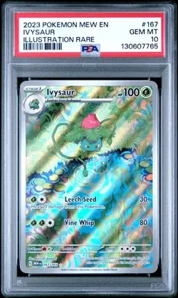PSA 10 Ivysaur 167/165 Pokemon Scarlet Violet 151 Illustration Rare Mew EN-151 - Image 1