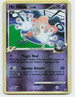 2009 Pokemon, Rising Rivals, #28/111 Mr. Mime E4, Reverse Holo Rare - Image 1