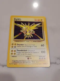 1999 Pokemon WOTC: Base Set Zapdos 16/102 Holo Rare - NM - Image 2