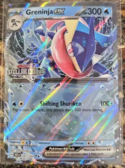 Pokemon 2025 Stellar Crown Greninja EX Stamped 41 NM or Better - Image 1