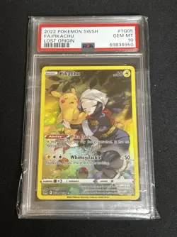 PSA 10 2022 Pokemon TCG Lost Origin Pikachu Full Art Trainer Gallery #TG05/TG30 - Image 1